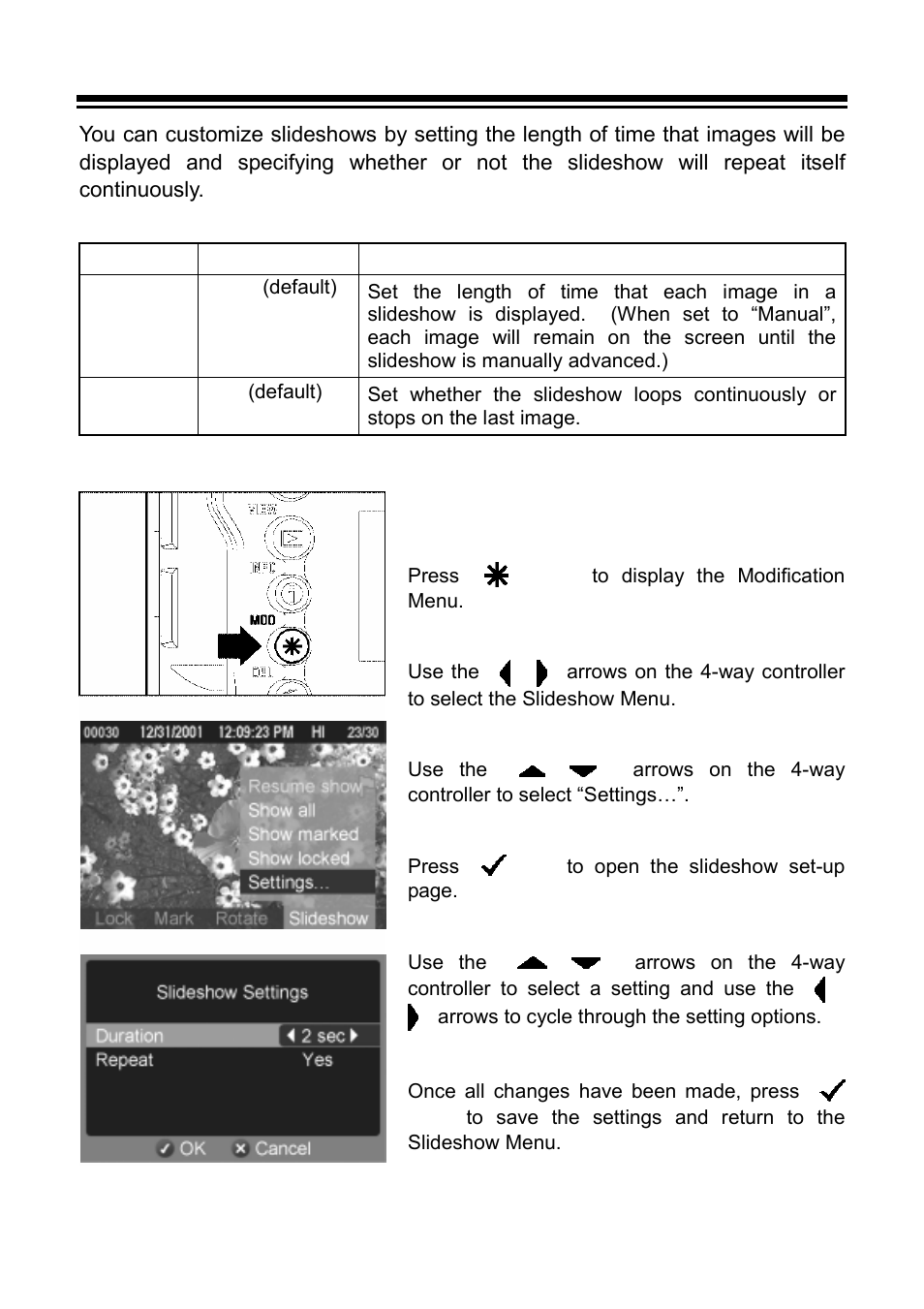 Changing slideshow settings | SIGMA C21EN0291 User Manual | Page 96 / 116