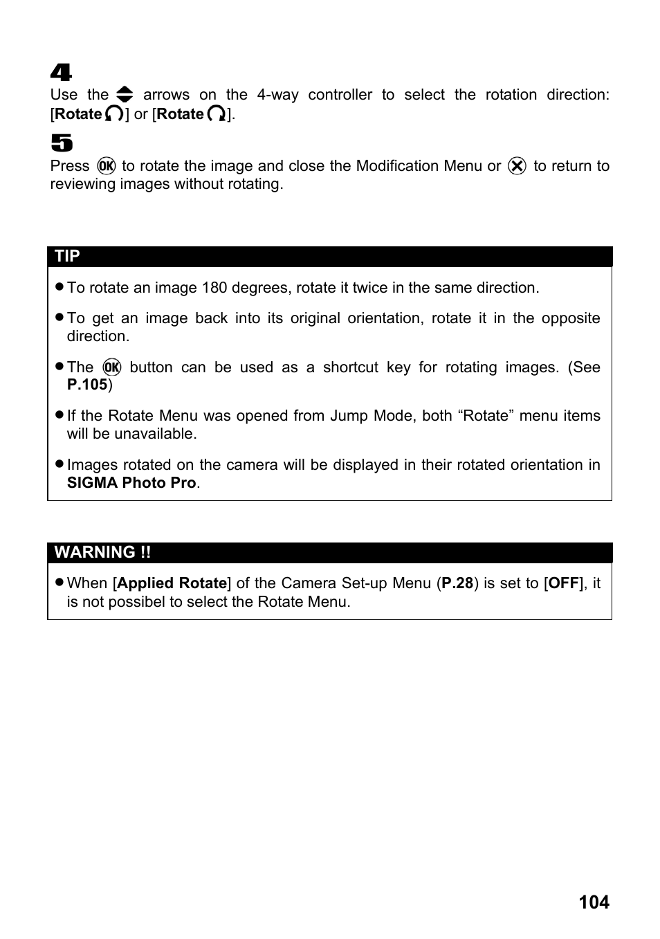 SIGMA SD15 User Manual | Page 105 / 124