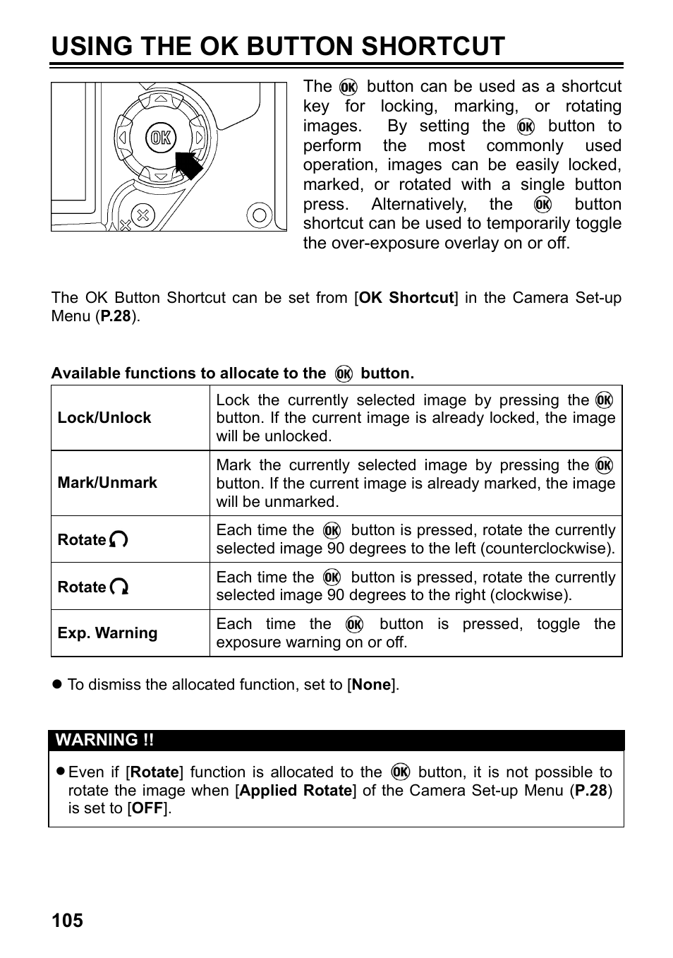 Using the ok button shortcut | SIGMA SD15 User Manual | Page 106 / 124