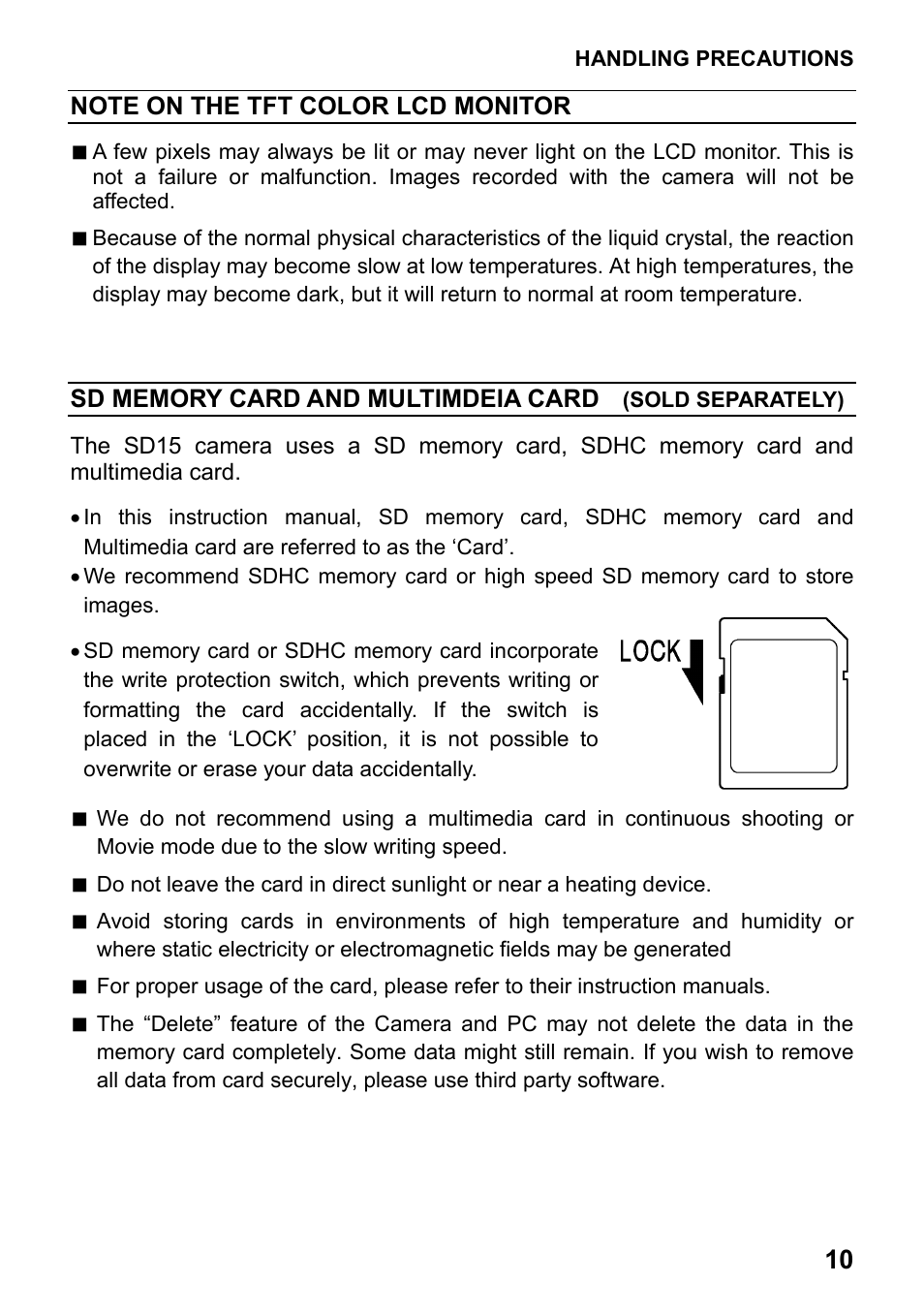 SIGMA SD15 User Manual | Page 11 / 124