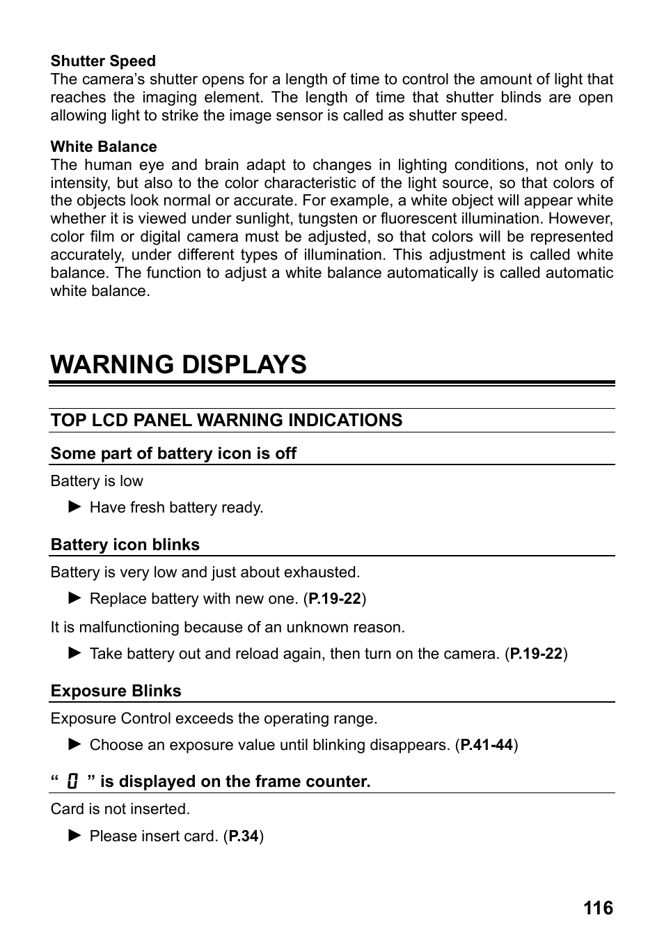 Warning displays | SIGMA SD15 User Manual | Page 117 / 124