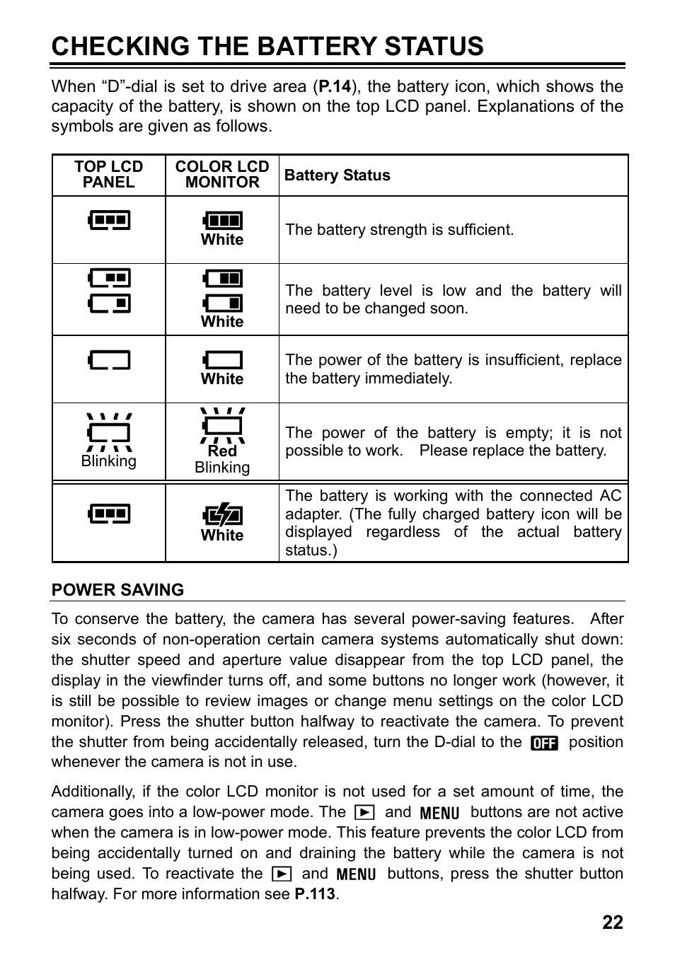 Checking the battery status | SIGMA SD15 User Manual | Page 23 / 124