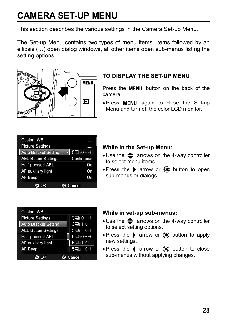 Camera set-up menu | SIGMA SD15 User Manual | Page 29 / 124