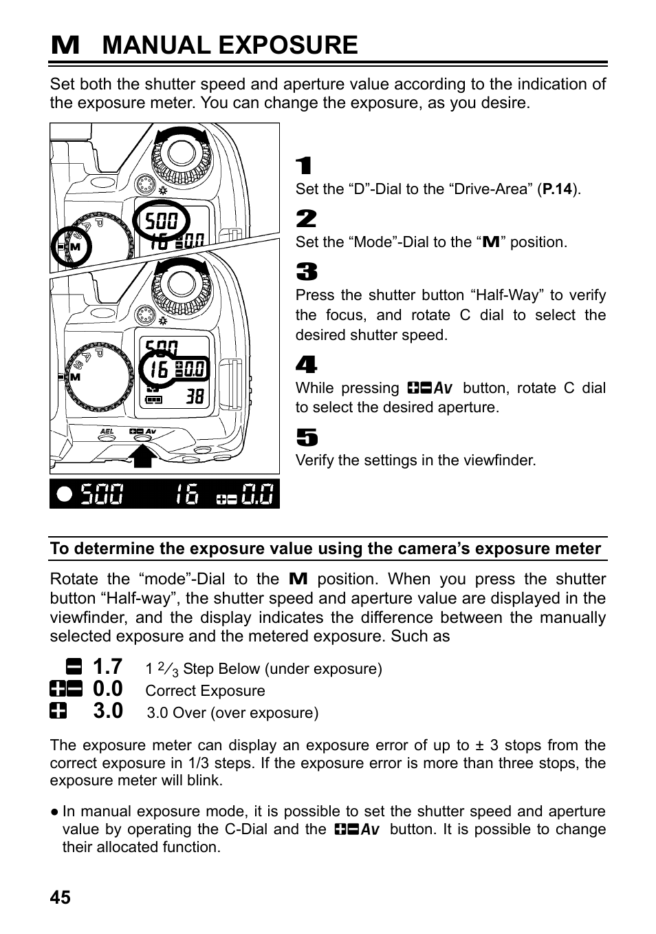 M manual exposure | SIGMA SD15 User Manual | Page 46 / 124