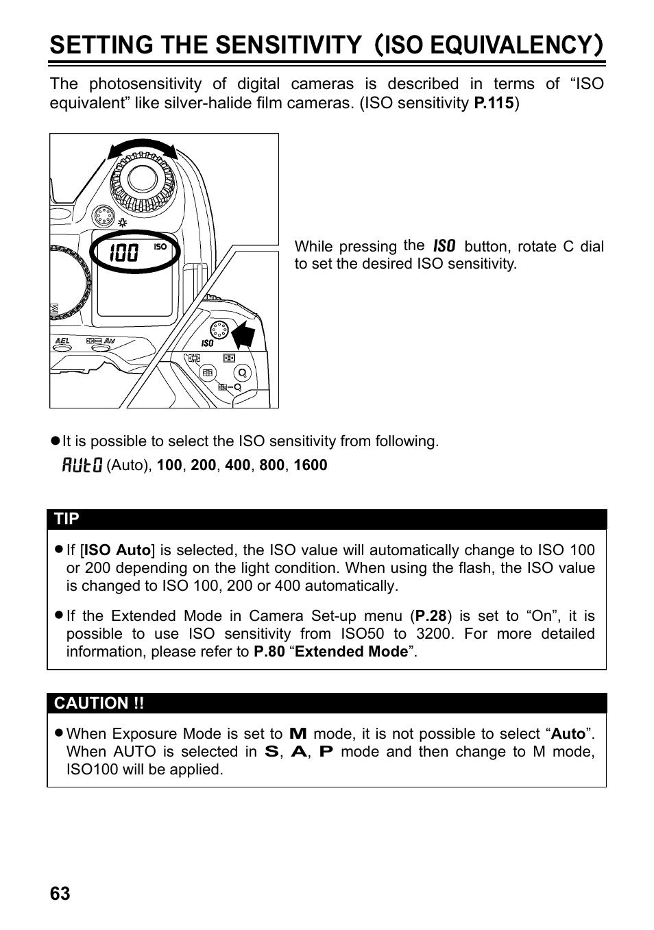 Setting the sensitivity （ iso equivalency | SIGMA SD15 User Manual | Page 64 / 124