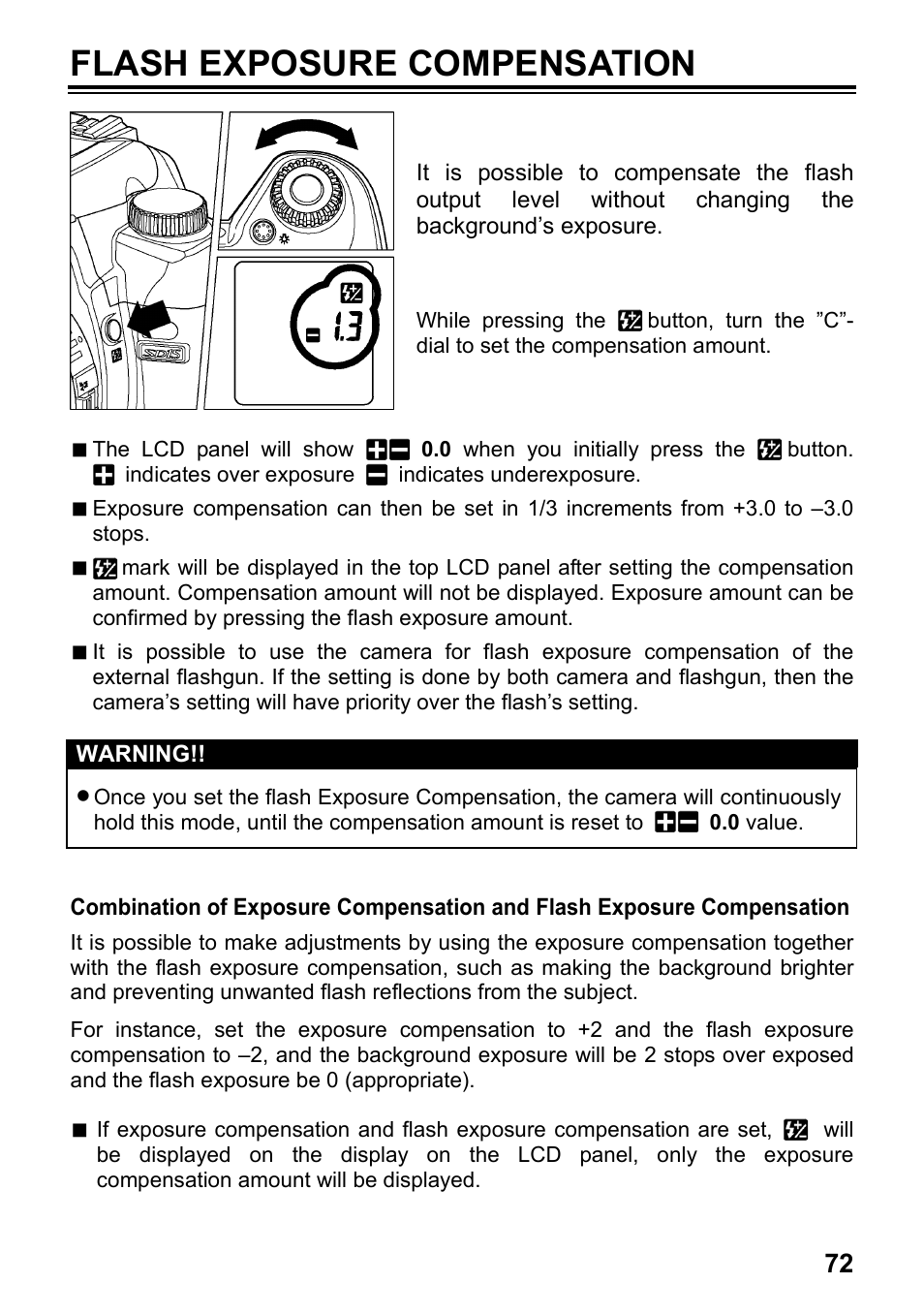 Flash exposure compensation | SIGMA SD15 User Manual | Page 73 / 124