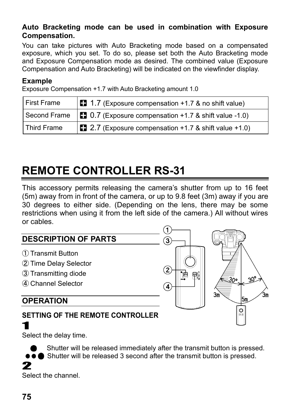 Remote controller rs-31 | SIGMA SD15 User Manual | Page 76 / 124