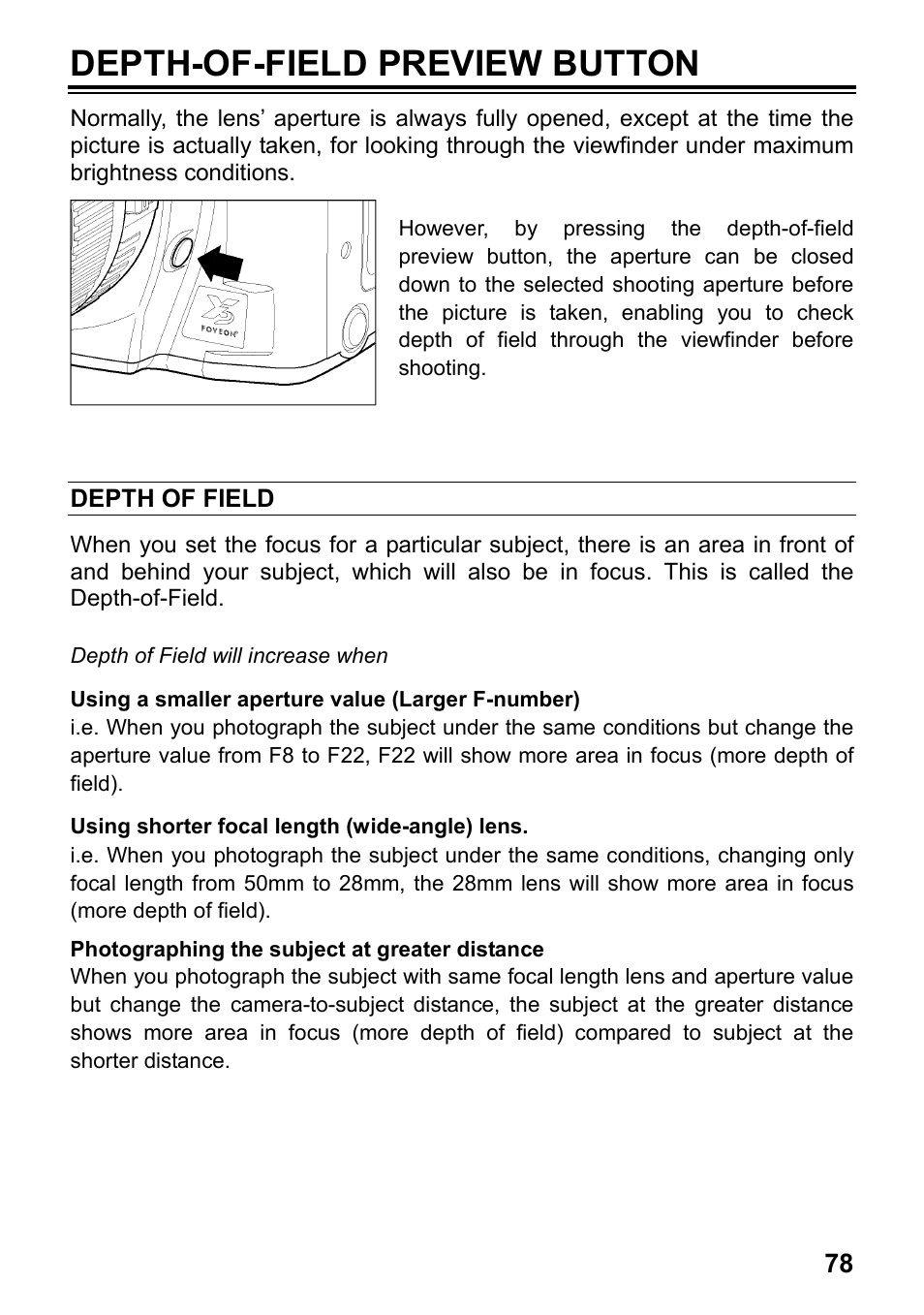 Depth-of-field preview button | SIGMA SD15 User Manual | Page 79 / 124