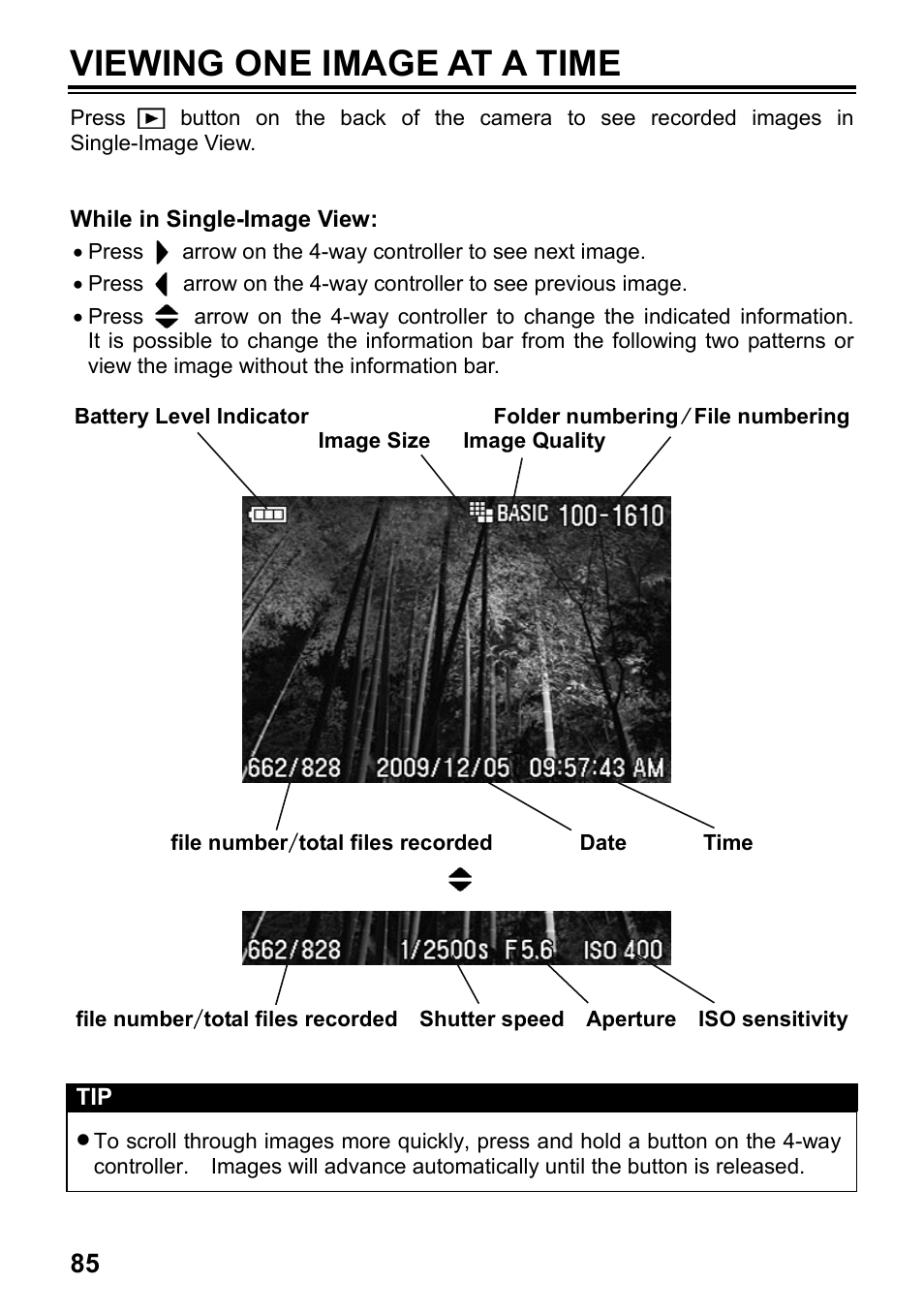 Viewing one image at a time | SIGMA SD15 User Manual | Page 86 / 124