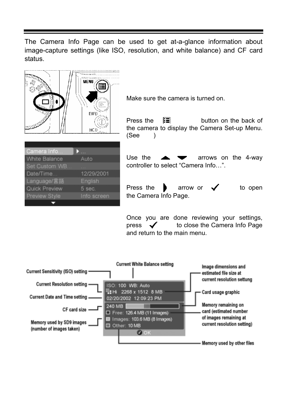 Camera info page | SIGMA SD9 User Manual | Page 100 / 116