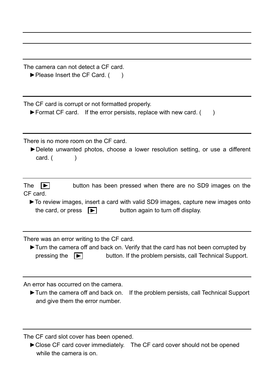 Color lcd monitor messages | SIGMA SD9 User Manual | Page 111 / 116