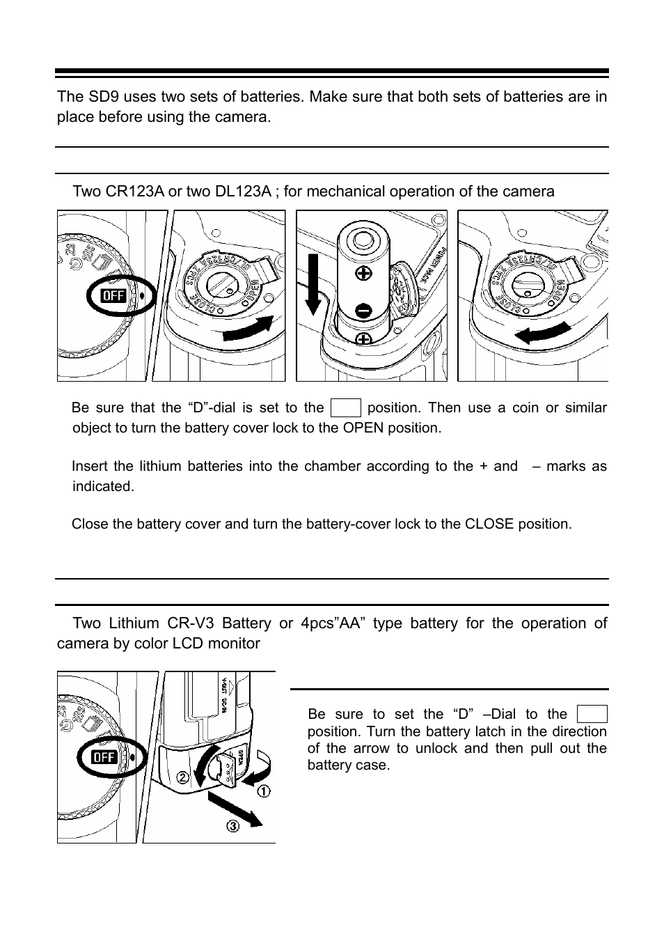 Loading the batteries | SIGMA SD9 User Manual | Page 20 / 116
