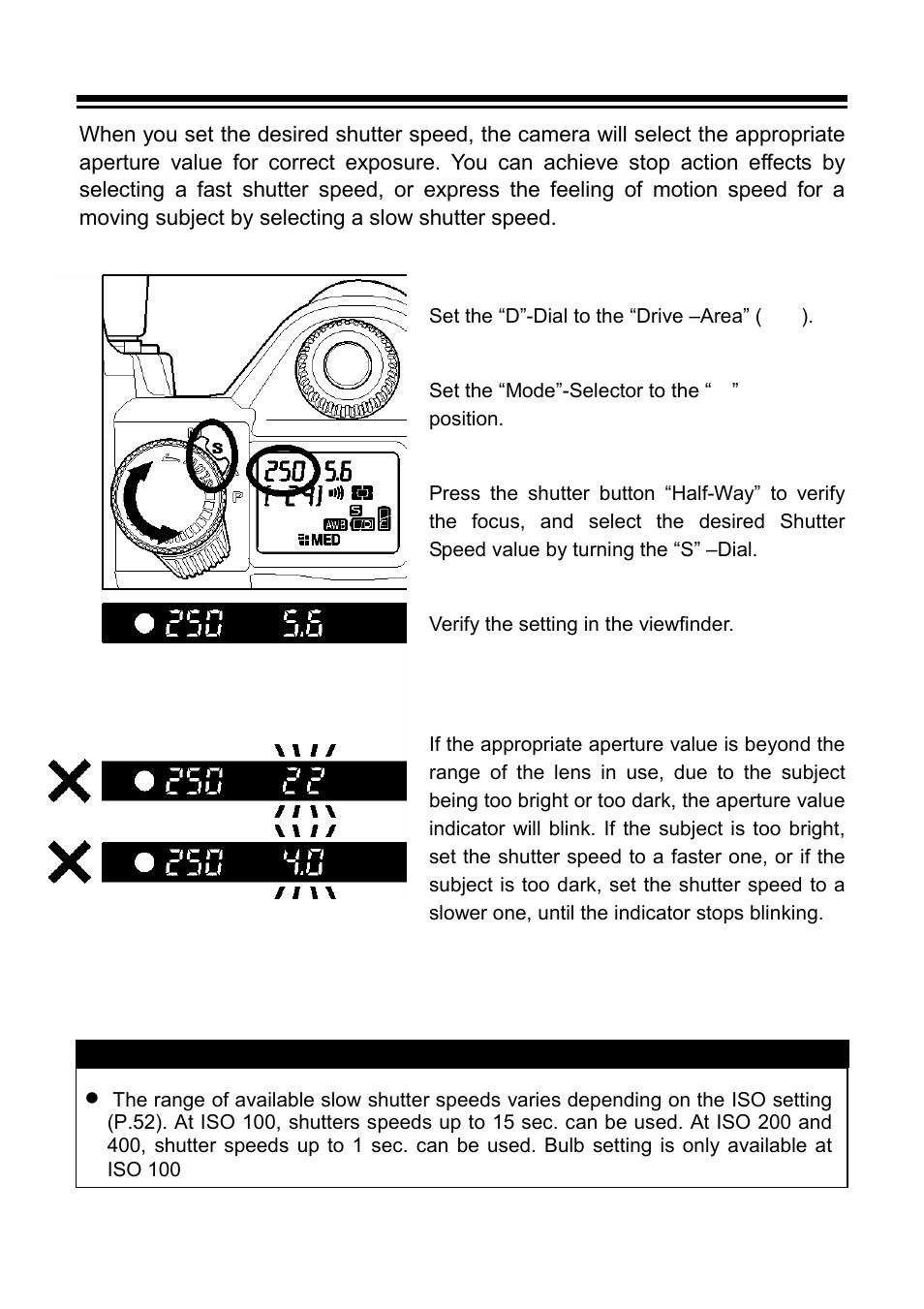 S shutter speed priority ae, Sshutter speed priority ae | SIGMA SD9 User Manual | Page 41 / 116