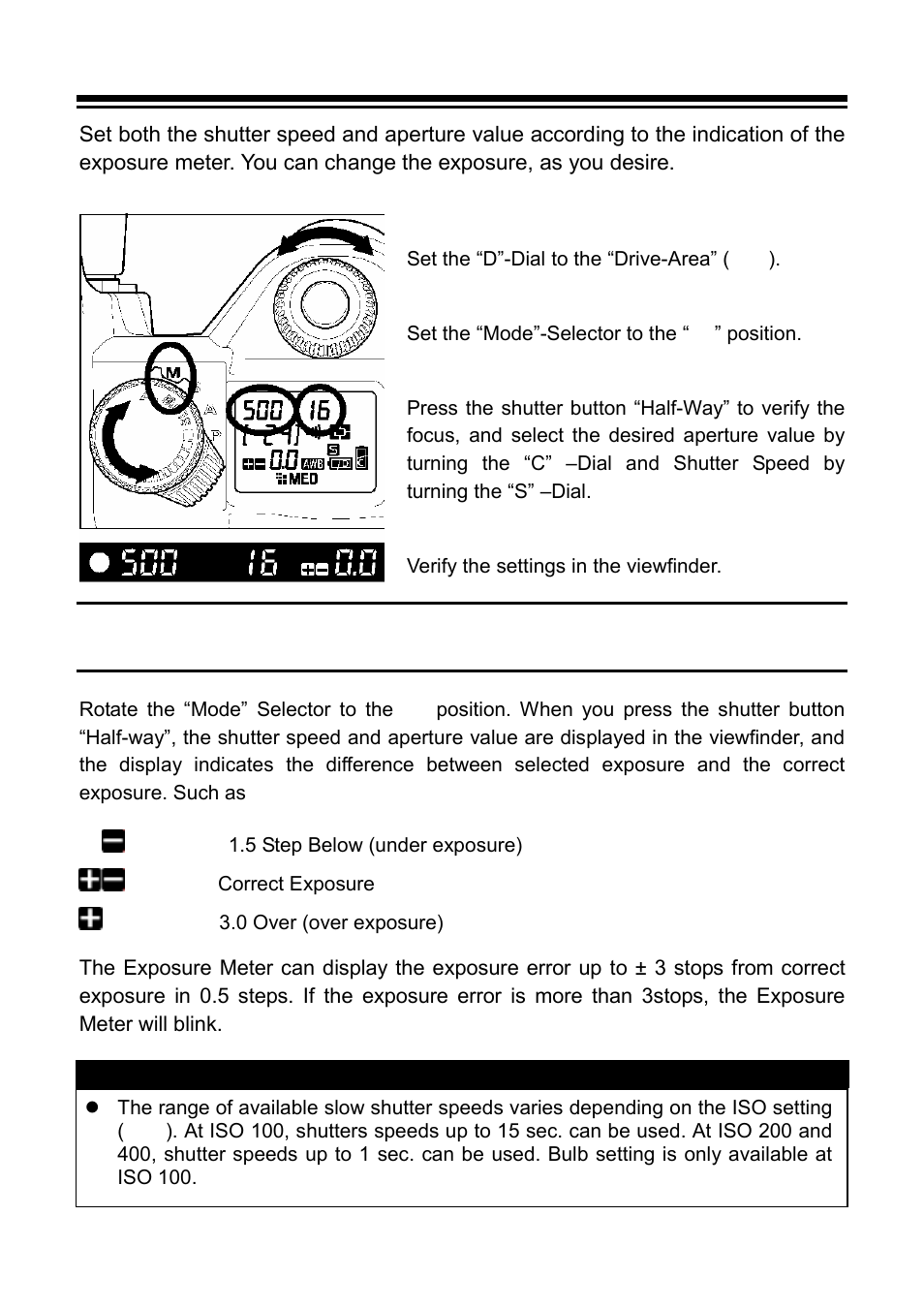 M manual exposure | SIGMA SD9 User Manual | Page 42 / 116