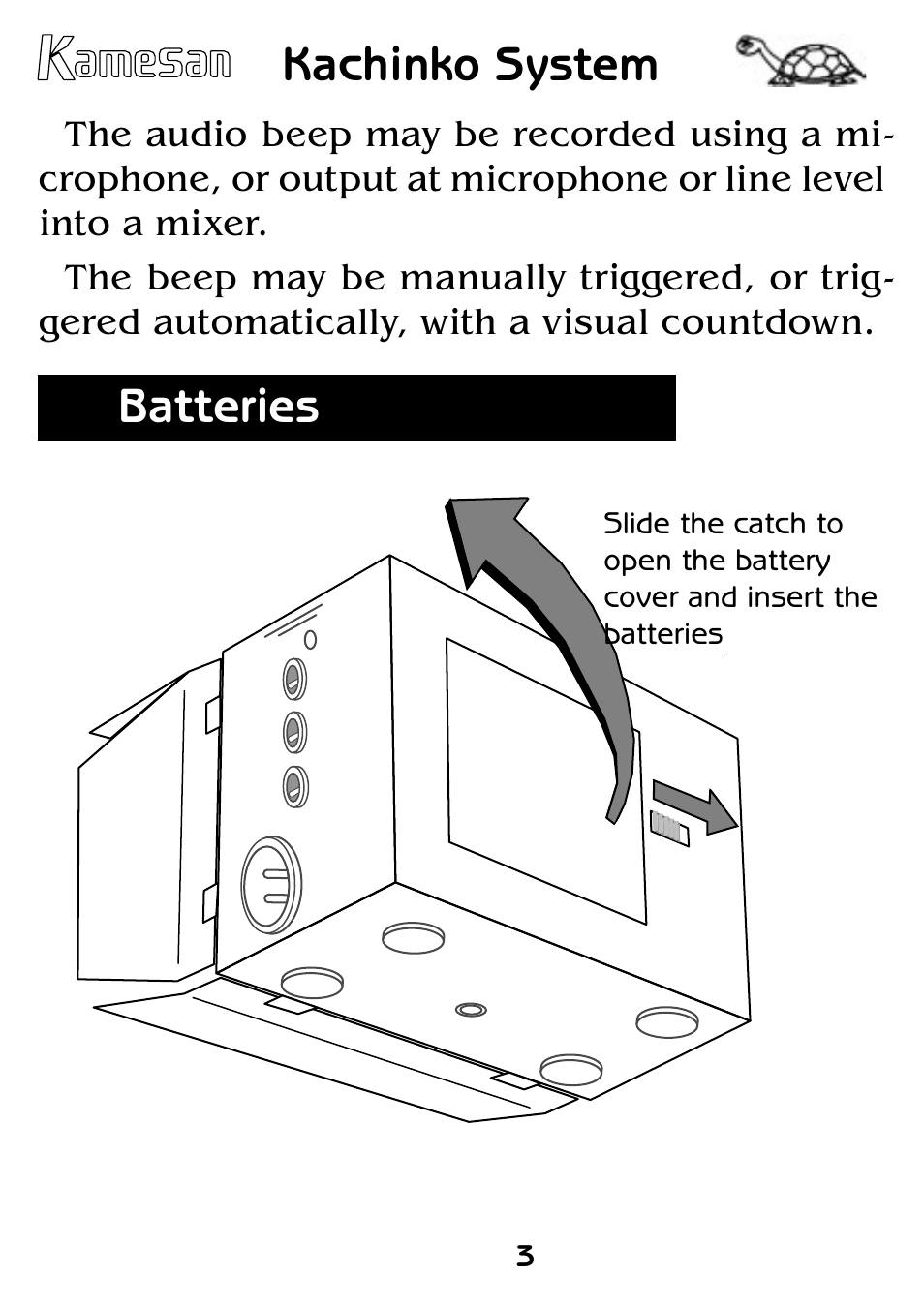 Kachinko system, Batteries | SIGMA KS-1018 User Manual | Page 3 / 8