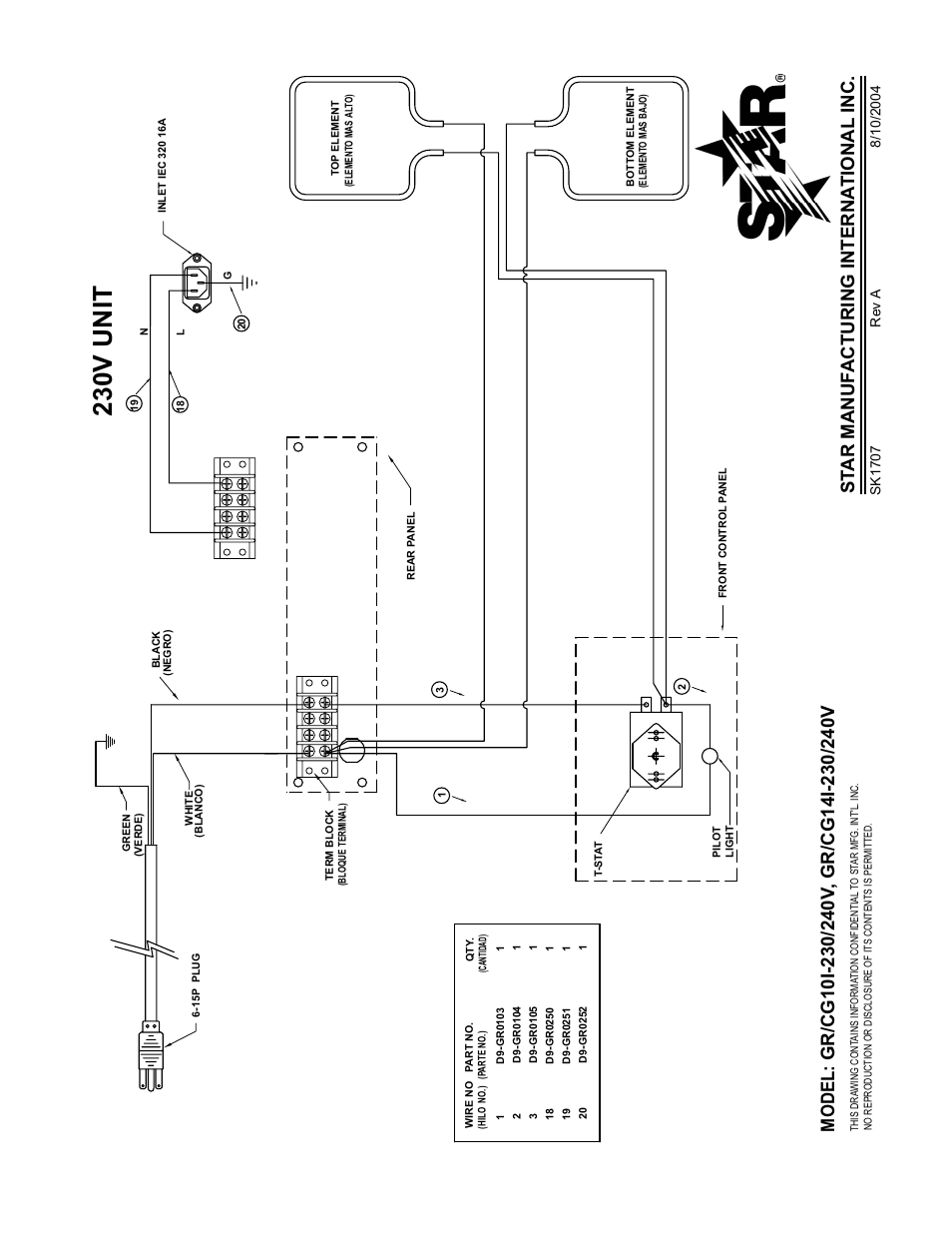 230v unit, St ar manuf acturing interna tional inc | Star Manufacturing PRO-MAX GR14 User Manual | Page 12 / 20