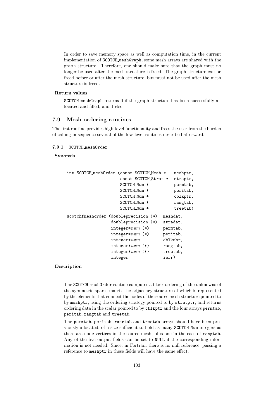 9 mesh ordering routines | Scotch Brand 5.1.10 User Manual | Page 103 / 136