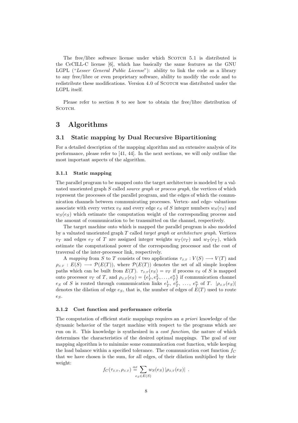 3algorithms, 1 static mapping by dual recursive bipartitioning | Scotch Brand 5.1.10 User Manual | Page 8 / 136