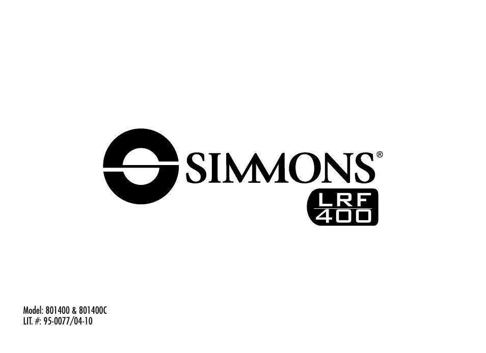 Simmons Optics LRF 400 801400 User Manual | 40 pages
