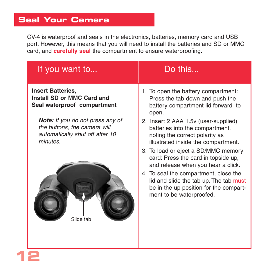 If you want to... do this | Simmons Optics CV-4 User Manual | Page 12 / 36