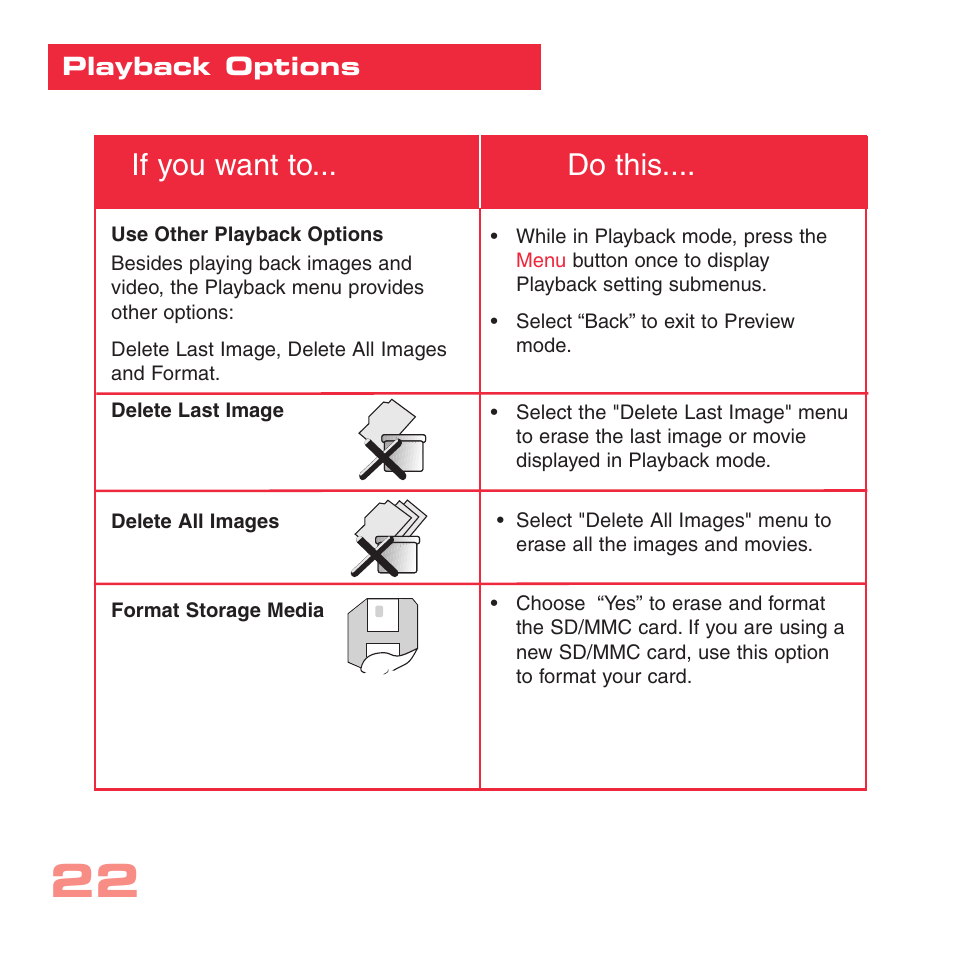 If you want to... do this | Simmons Optics CV-4 User Manual | Page 22 / 36