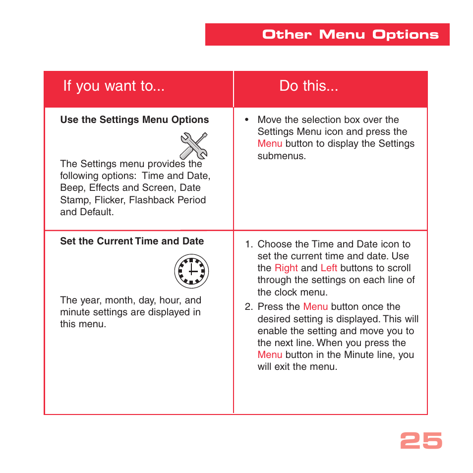 If you want to... do this | Simmons Optics CV-4 User Manual | Page 25 / 36