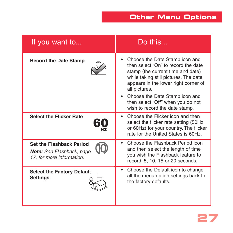 If you want to... do this | Simmons Optics CV-4 User Manual | Page 27 / 36