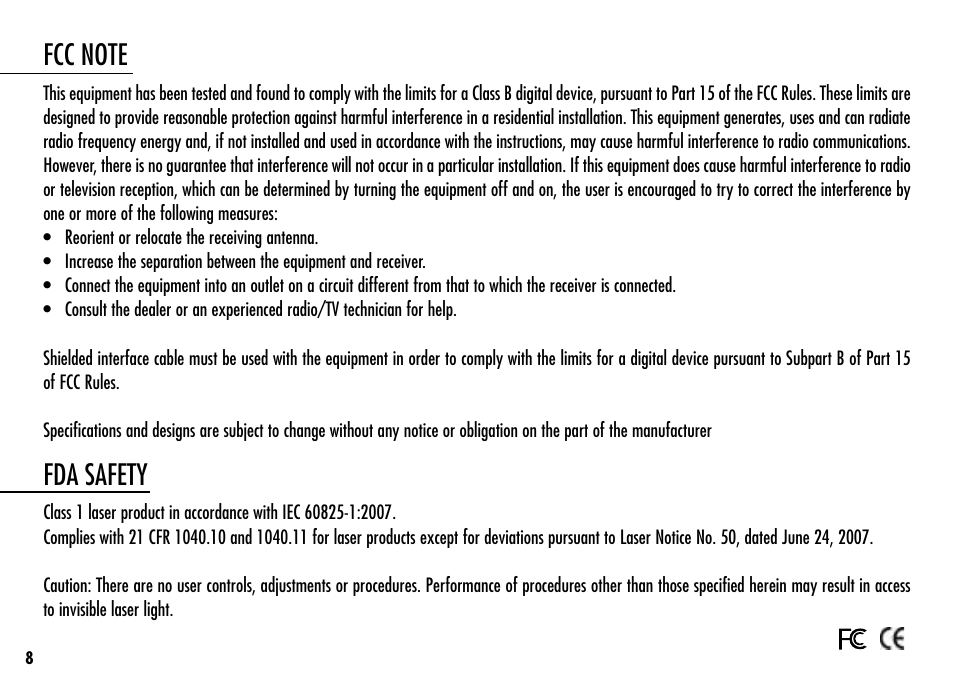 Fda safety | Simmons Optics Simmons LRF 600 User Manual | Page 10 / 44
