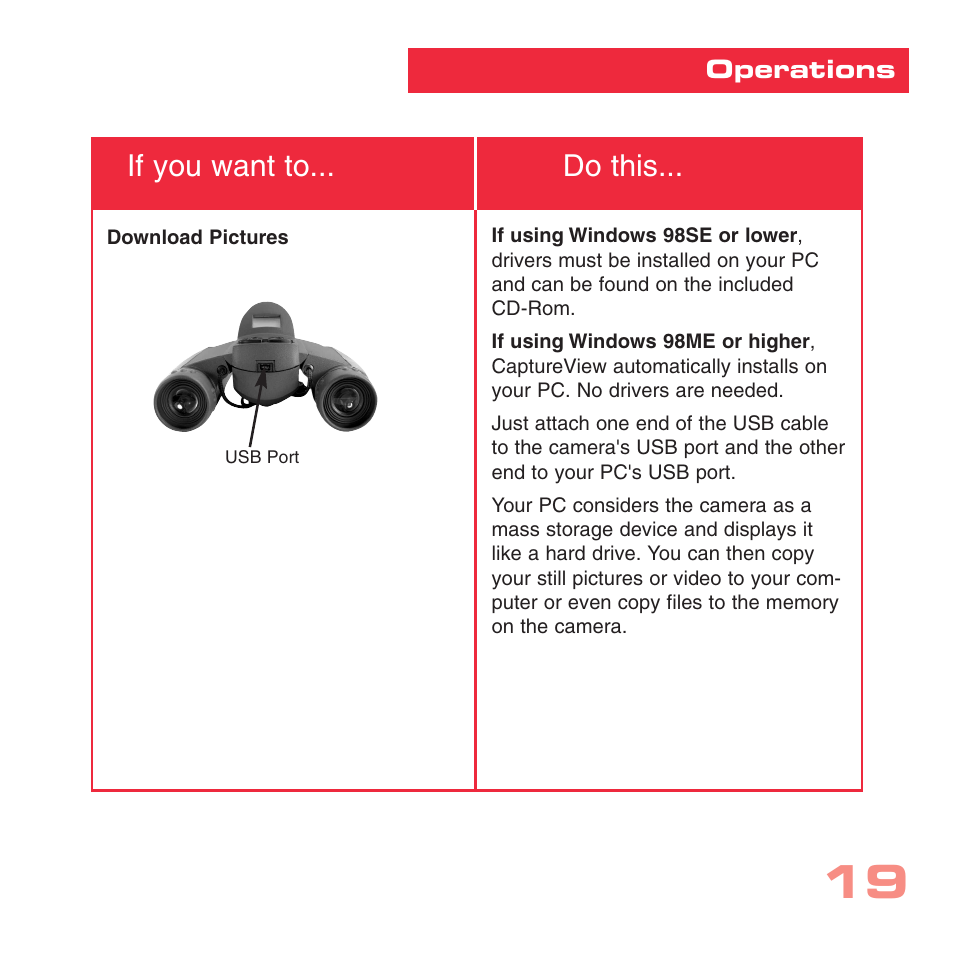 If you want to... do this | Simmons Optics CV-1 8 x 22 VGA User Manual | Page 19 / 28