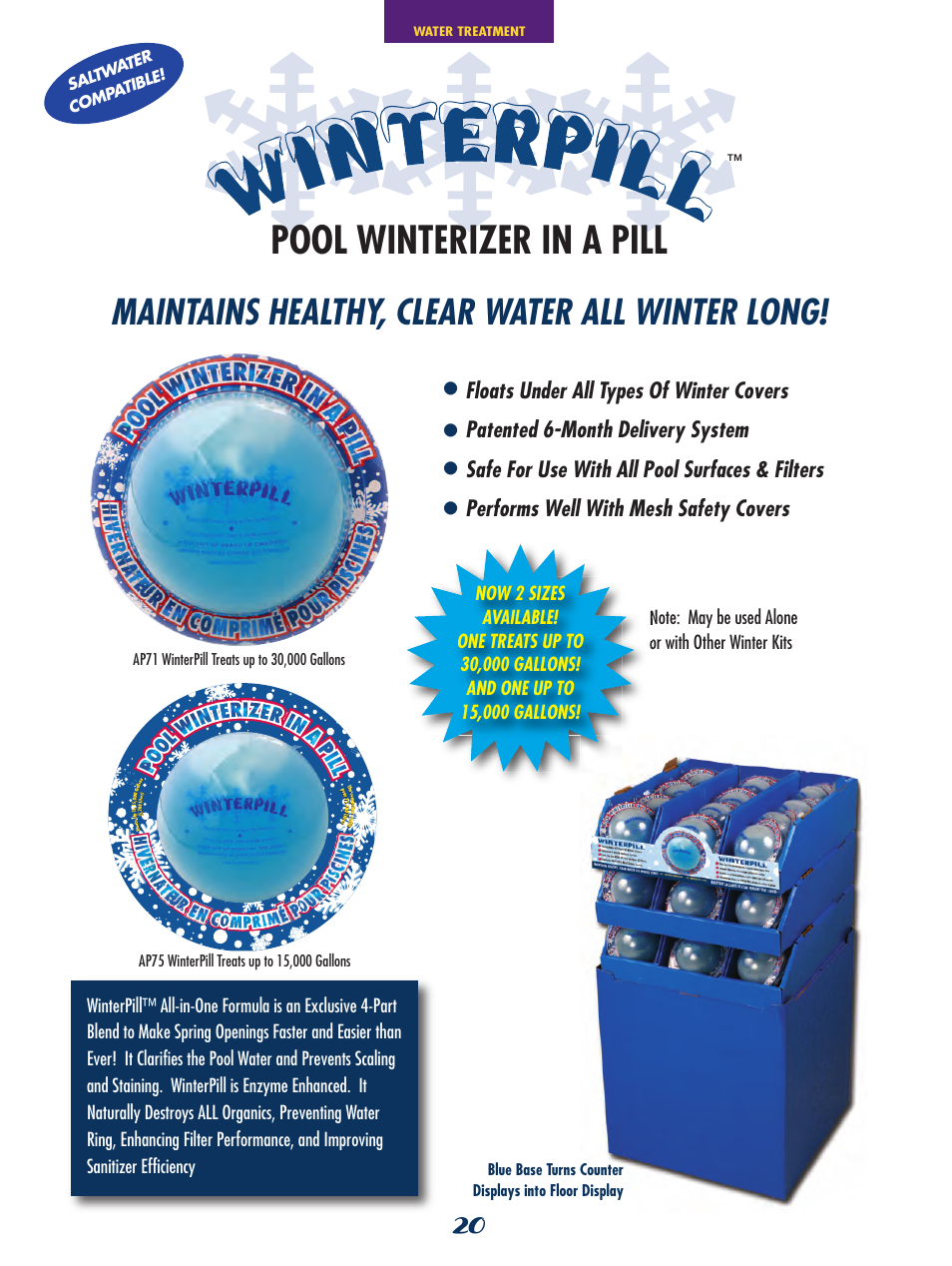 Pool winterizer in a pill, Maintains healthy, clear water all winter long | SmartPool Inc Nitro Robotic Pool Cleaner NC31 User Manual | Page 20 / 52