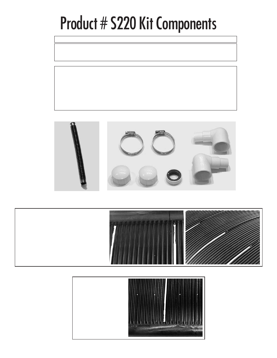 Product # s220 kit components | SmartPool Inc S220 User Manual | Page 3 / 8