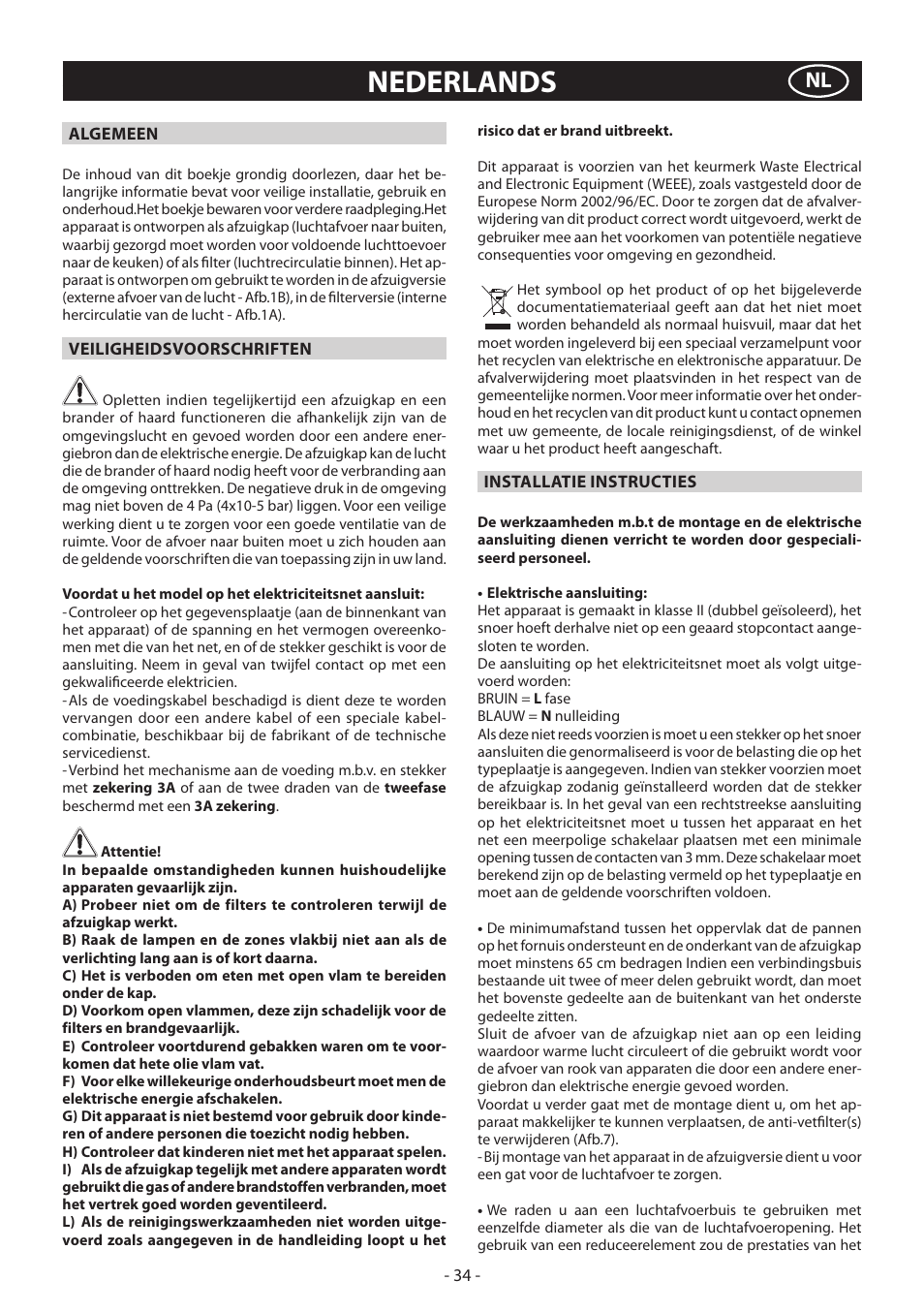 Nederlands | Samsung HDC6D90TG User Manual | Page 34 / 84