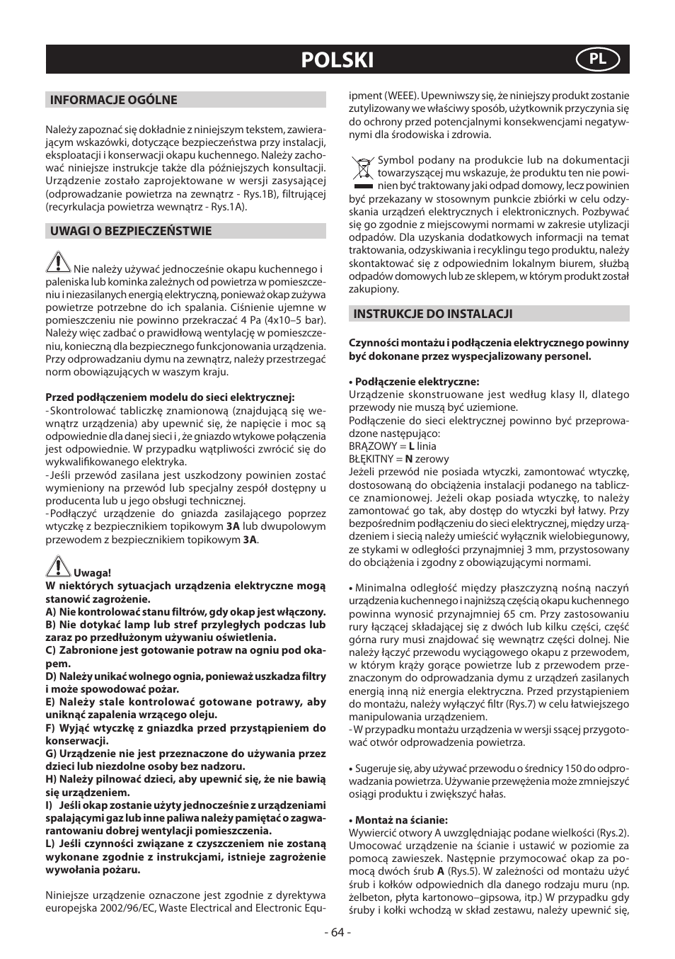 Polski | Samsung HDC6D90TG User Manual | Page 64 / 84