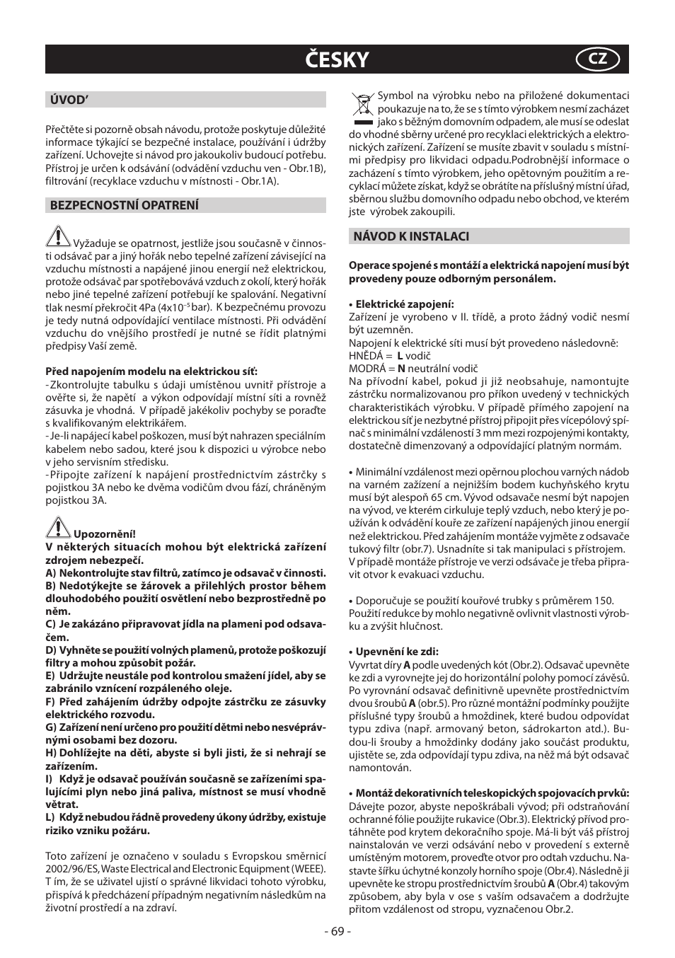 Česky | Samsung HDC6D90TG User Manual | Page 69 / 84