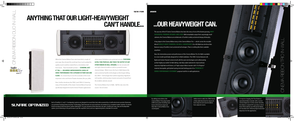 Cinema ribbon duo in-w all, Cinema ribbon trio in-w all, Sunfire optimized | Sunfire CRS-3C User Manual | Page 12 / 16