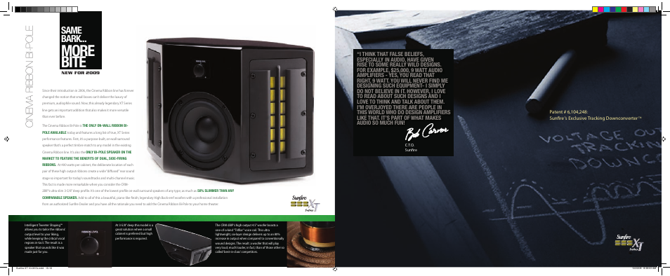 More bite, Same bark, Cinema ribbon bi-pole | Sunfire CRS-3C User Manual | Page 15 / 16