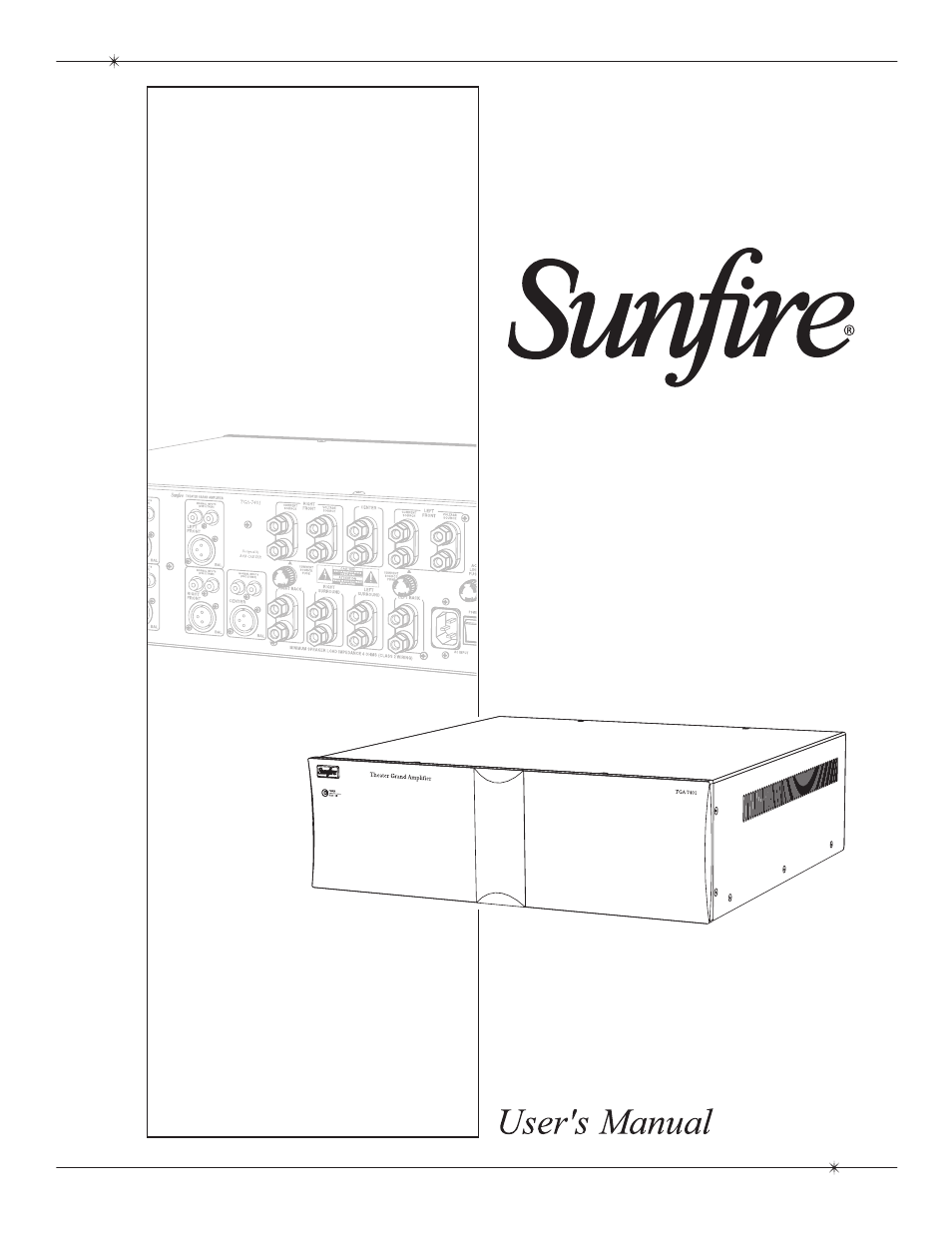 Sunfire TGA7401 User Manual | 20 pages