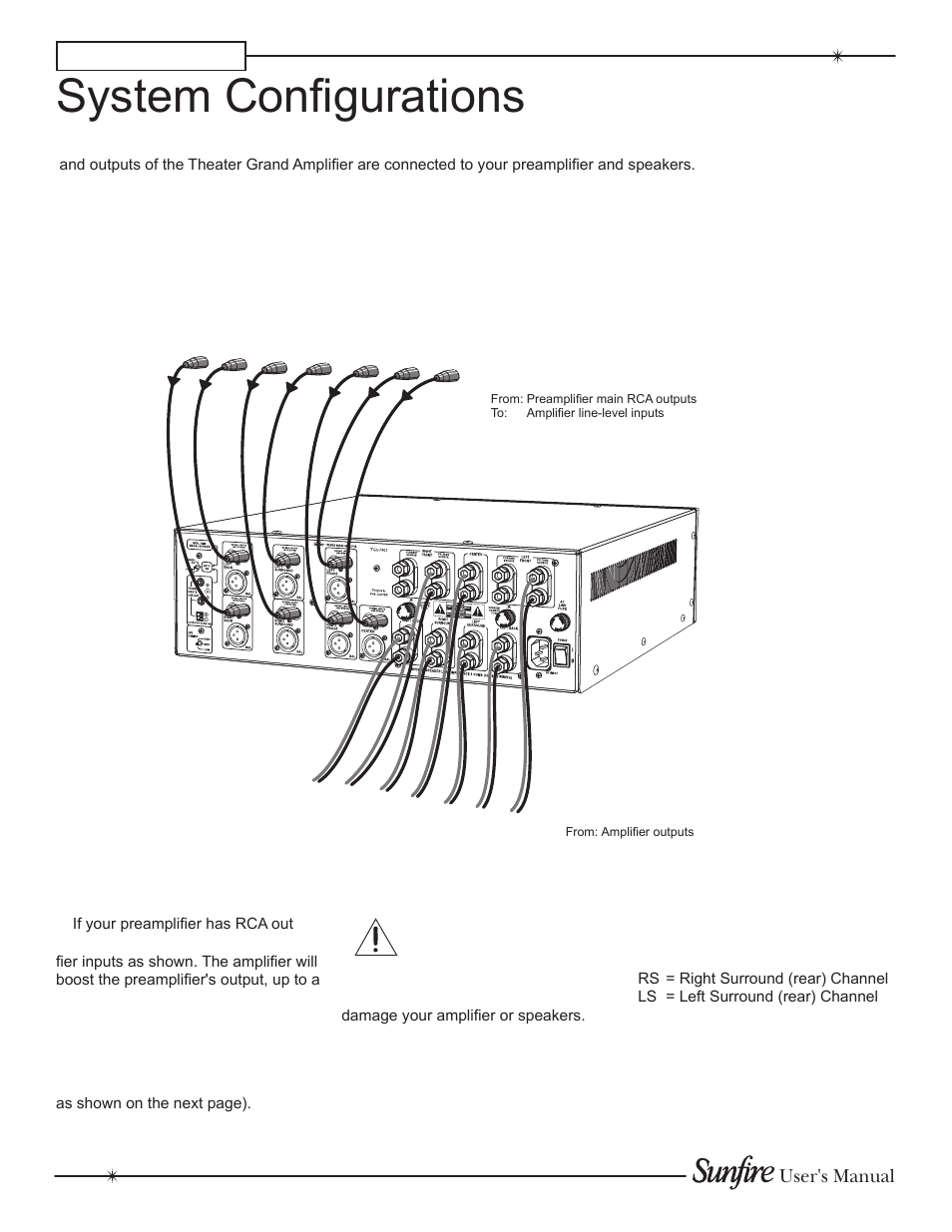 System configurations, Unbalanced connections, Chapter 2 | Sunfire TGA7401 User Manual | Page 10 / 20