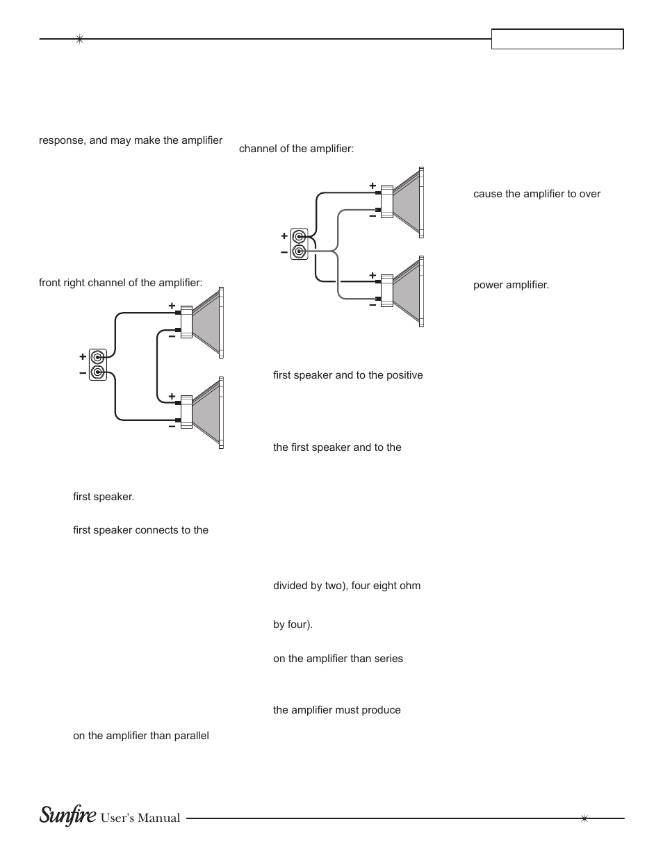 Series and parallel speaker connections, Appendix, Series | Parallel | Sunfire TGA7401 User Manual | Page 15 / 20