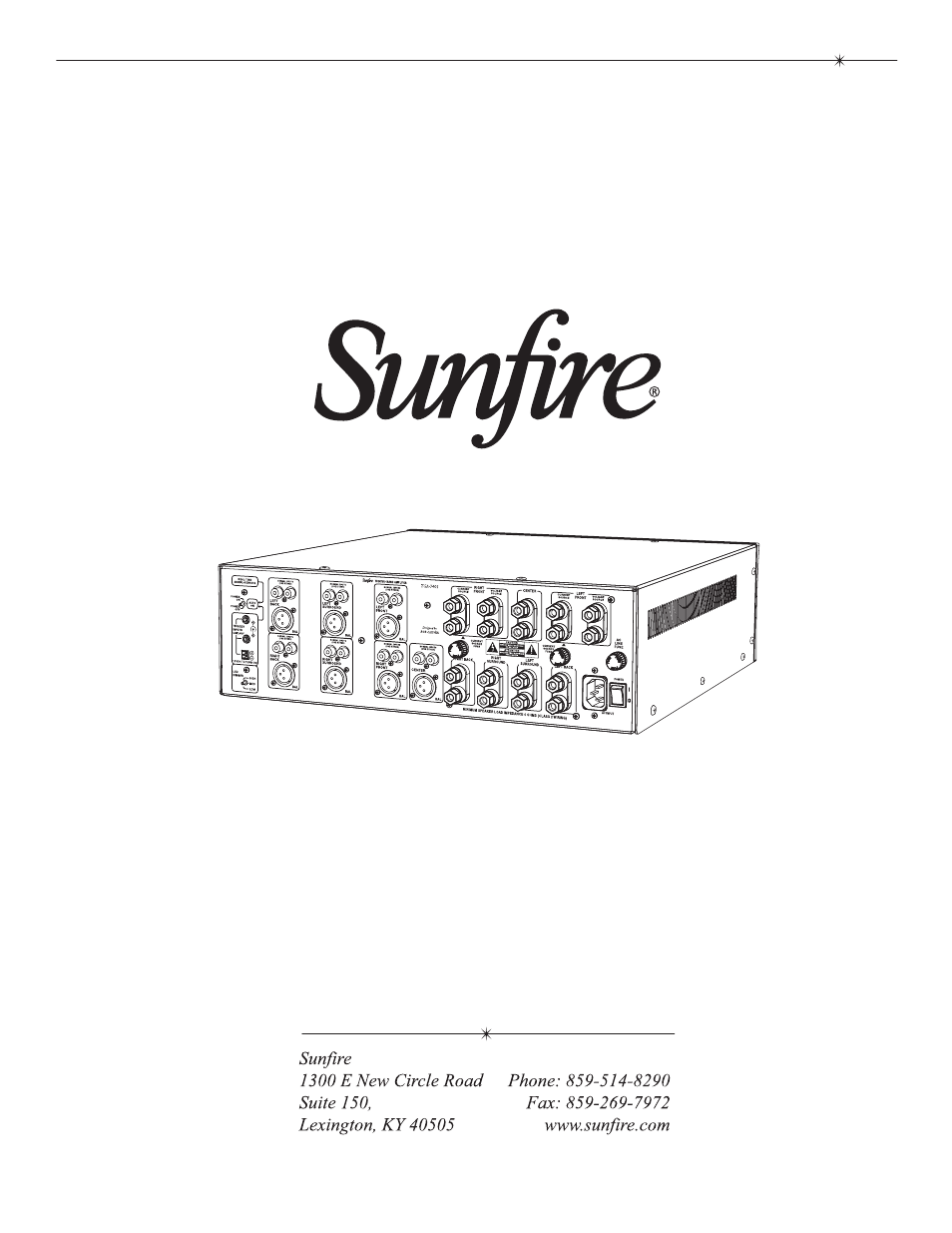 Theater grand amplifier | Sunfire TGA7401 User Manual | Page 20 / 20