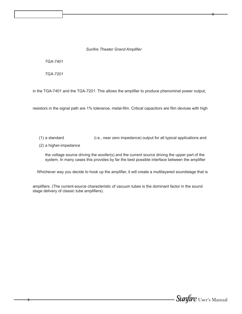 Introduction, Chapter 1 | Sunfire TGA7401 User Manual | Page 4 / 20