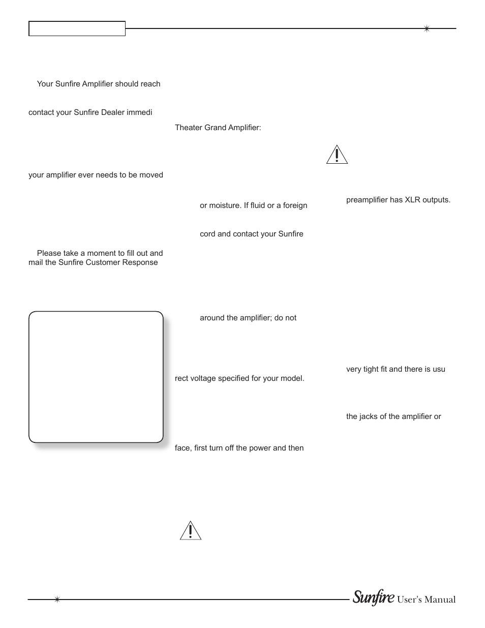 6installation, Unpacking, Ac power considerations | Care, Connection tips, Chapter 1 | Sunfire TGA7401 User Manual | Page 6 / 20