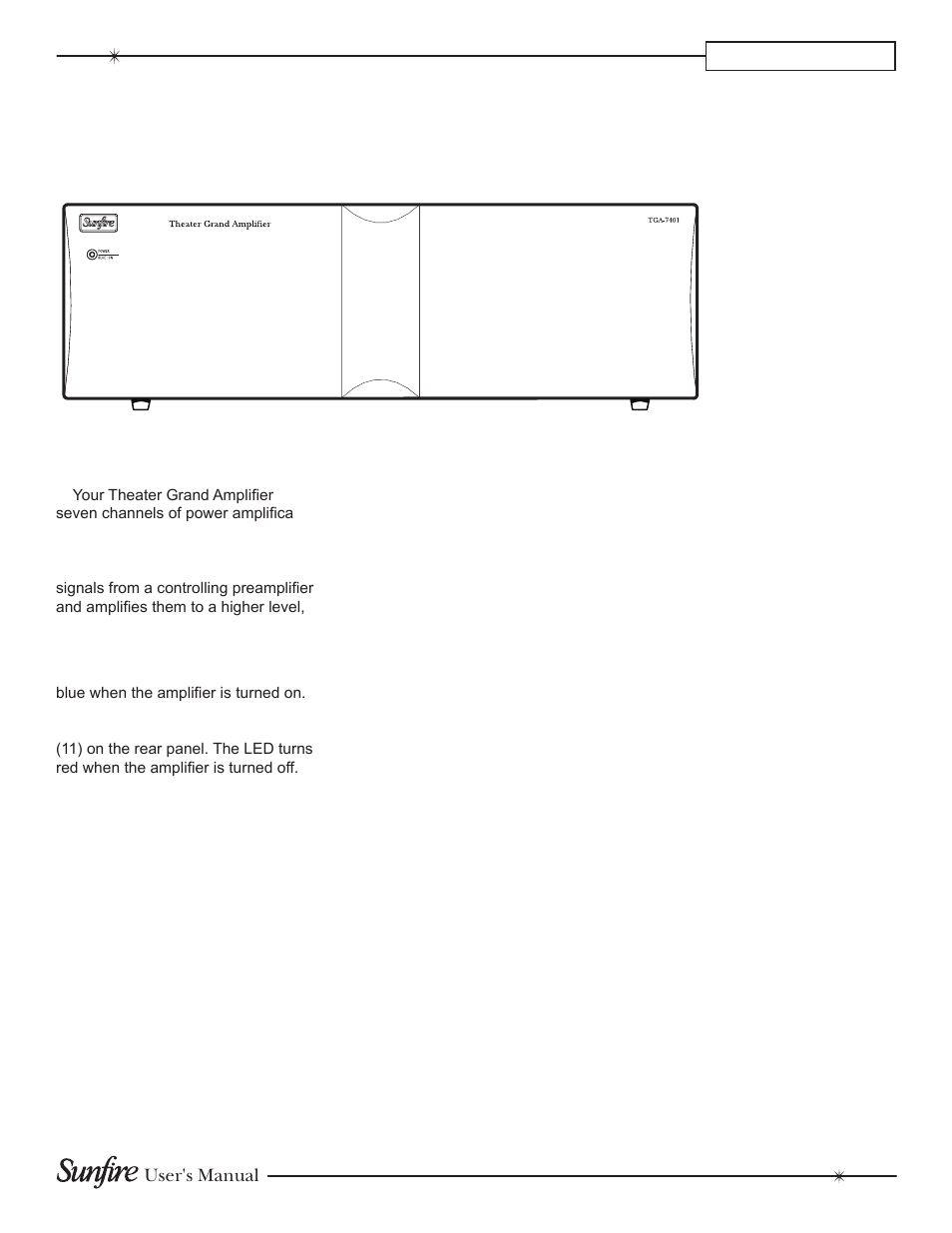 7front panel features | Sunfire TGA7401 User Manual | Page 7 / 20