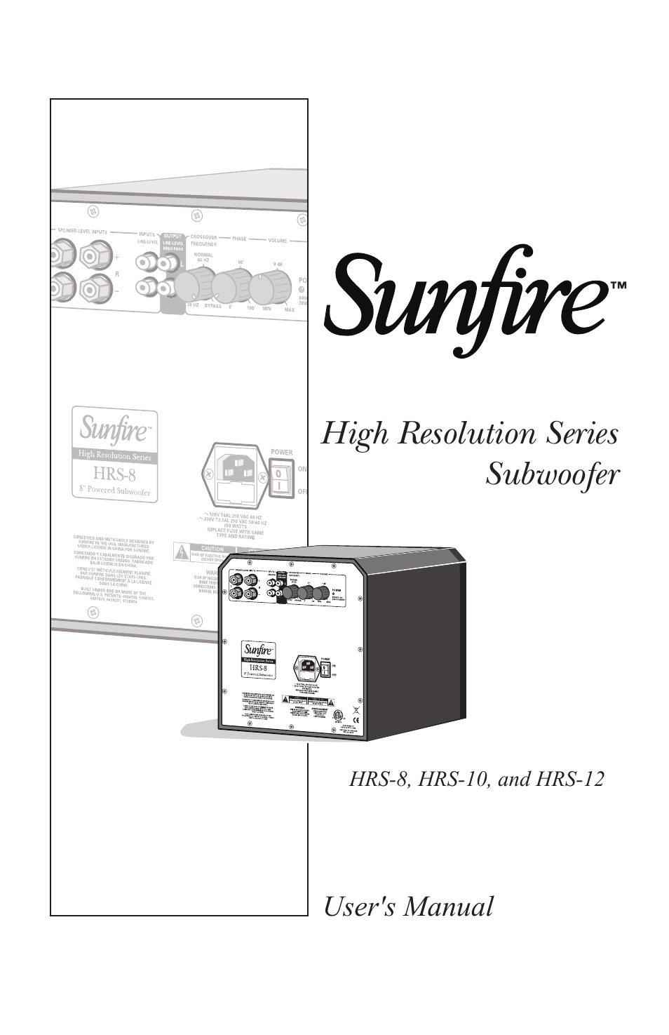 Sunfire HRS-12 User Manual | 20 pages