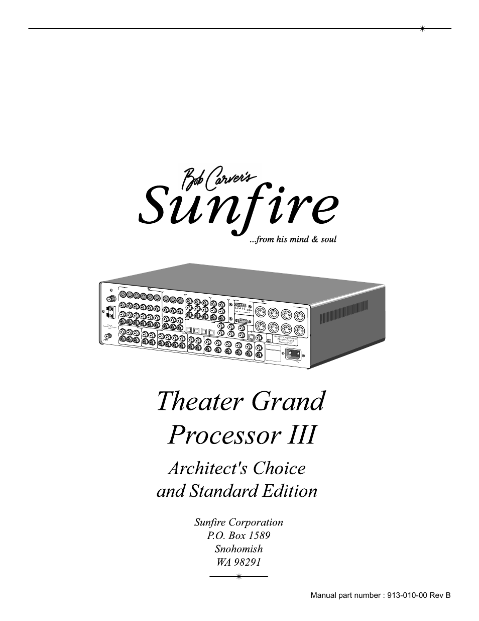 Sunfire III User Manual | Page 60 / 60