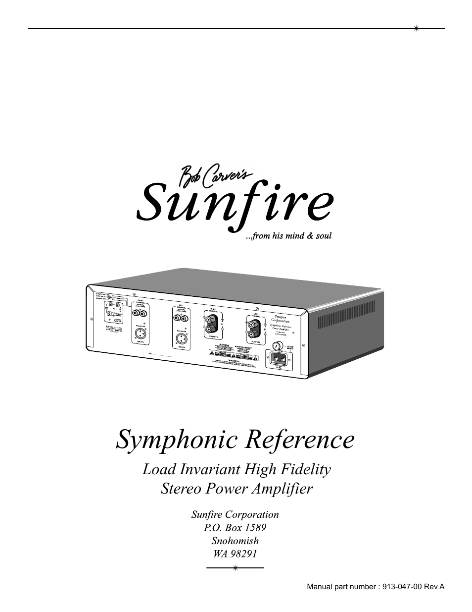 Symphonic reference | Sunfire 913-047-00 User Manual | Page 16 / 16