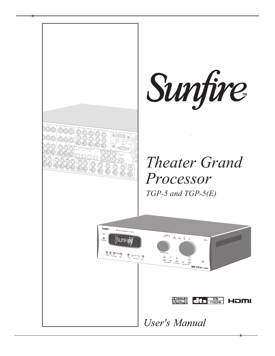 Sunfire TGP-5 User Manual | 60 pages