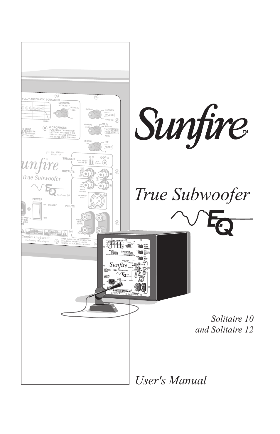 Sunfire True Subwoofer Solitaire 10 User Manual | 24 pages