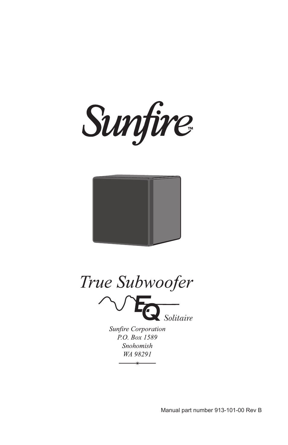 Solitaire | Sunfire True Subwoofer Solitaire 10 User Manual | Page 24 / 24