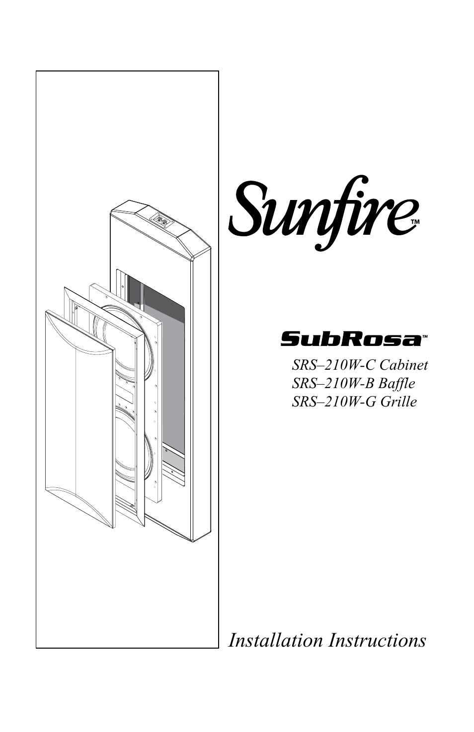 Sunfire SRS210W-C User Manual | 20 pages